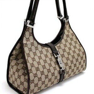 Gucci handbag canvas GG brown leather Jackie